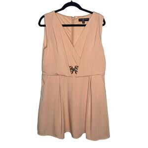 Little Mistress London Peach A-Line dress with Waist accent